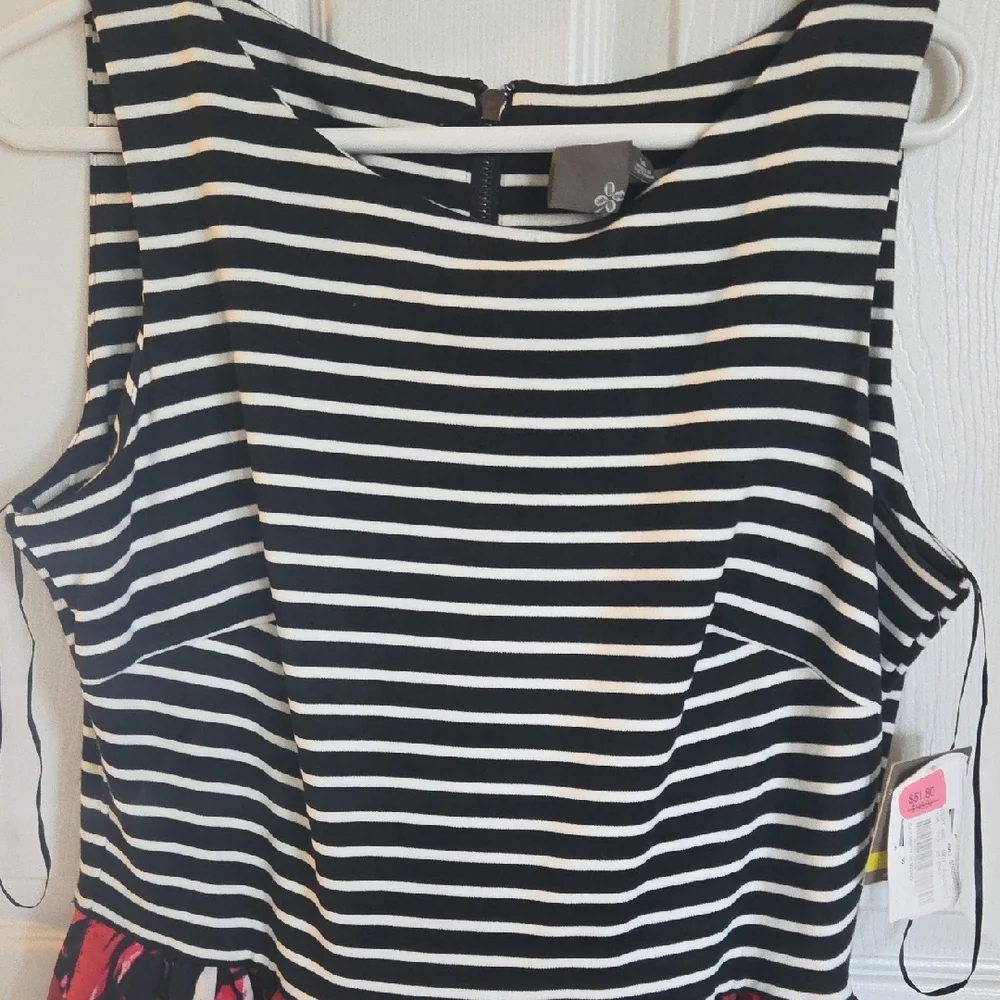 Taylor Black and White Striped Dress